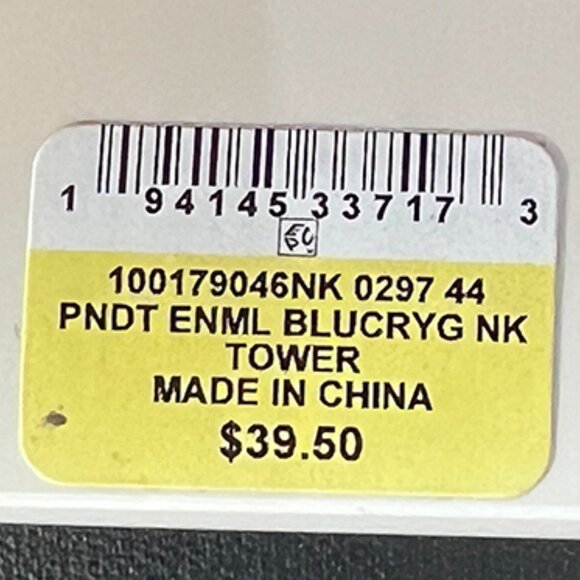 On 34th Gold-Tone Pavé & Blue Enamel Circle Necklace - NWT - Picture 4 of 5